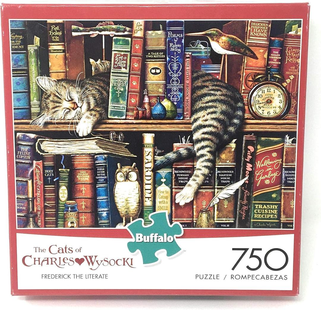Buffalo Games - Charles Wysocki - Frederick the Literate - 750 Piece Jigsaw Puzzle Multicolor, 24"L X 18"W
