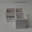 Suli Extra Large Kitchen Utensils Holder with 3 Compartments,Corner Shelf,Wooden Utensil Organizer for Kitchen Countertop, Farmhouse Decor, Rustic Cooking Utensil - White grain