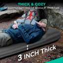 Hikenture Self Inflating Sleeping Pad for Camping, 3'' Ultra Thick Camping Pad with Pillow, 9.5 R-Value Insulated Camping Mattress, 4-Season Inflatable Foam Camping Mat for Car, Tent, Cot, Rectangular