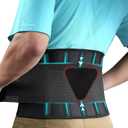 FEATOL Back Brace Support Belt-Lumbar Support Back Brace for Back Pain, Sciatica, Scoliosis, Herniated Disc Adjustable Support Straps-Lower Back Brace with Removable Lumbar Pad for Men & Women, L/XL