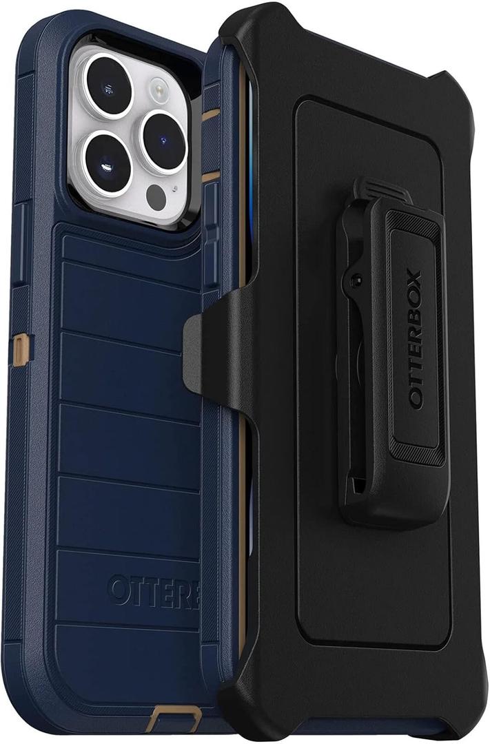 OtterBox Defender Series Screenless Edition Case for iPhone 14 Pro Max (Only) - Holster Clip Included - Microbial Defense Protection - Non-Retail Packaging - Blue Suede Shoes