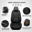 Universal Leather Car Seat Covers, Full Set Seat Covers for Cars Trucks SUV Pick-up, Black Waterproof Automotive Seat Covers Protectors Include Front and Rear (Black)