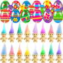 24 PCS Prefilled Easter Eggs with Mini Toys Inside Vintage Lucky Dolls Action Figures for Kids Boys Girls Easter Basket Stuffers Party Favors Easter Egg Hunt