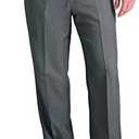 Haggar Men's Cool 18 Classic Fit Flat Front Hidden Expandable Waistband Casual Pant 34×30, Graphite