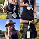 Clip and Go Strap for Phone with Crossbody Wallet, Phone Strap with Zipper Pouch Wallet (Black)
