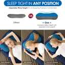 Hikenture Camping Pillow with Removable Cover - Ultralight Inflatable Pillow for Neck Lumbar Support - Upgrade Backpacking Pillow - Washable Travel Air Pillows for Camping, Hiking, Backpacking (Blue)
