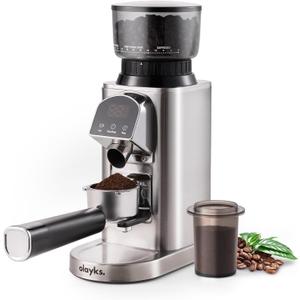 Conical Burr Coffee Grinder Electric with Electronic Timer, Anti-Static, Coffee Grinders for Home Use, Adjustable Conical Burr Mill with 48 Precise Settings for Espersso/Drip/French Press