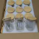 Tessco for you 12 Pack 6 oz Glass Spice Jars with Bamboo Lids and Wooden Spoons, Clear Storage Containers for Sugar, Salt, Coffee, Tea, DIY Gifts, and Sugar Scrubs Organization Set for Kitchen