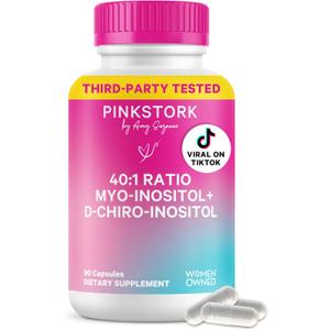 Pink Stork Inositol Supplement for Women 40:1 Myo & D-Chiro, 90 Count, BBD 05/2029