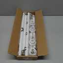 ENJOYBASICS 2 Pack Adjustable Spring Tension Curtain Rods 32 to 66 Inches, Stainless Steel White Shower Rod No Drilling for Window, Bathroom, Closet, Room Divider, 7/8" Diameter