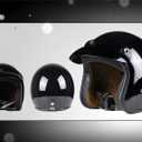 Harssidanzar Retro Motorcycle Helmet 3/4 Open Face Helmet Vintage Style for Men Women, DOT Approved CU601, Black, Medium