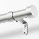 KAMANINA Silver Curtain Rods for Windows 66 to 120 Inch (5.5-10 Feet), 1 Inch Heavy Duty Curtain Rod, Modern Adjustable Drapery Rods with End Cap (32"-120")