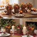 12 Set Wooden Vases for Centerpieces, Flower Foam, 4.7 Inch