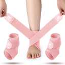 Honoson 2 Pcs Ankle Brace Kid Breathable Neoprene Ankle Support Compression Sleeve Achilles Tendonitis Relief Elastic Foot Brace with Adjustable Wrap for Sprained Plantar Fasciitis(Pink,S) (Pink, S)