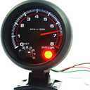 Universal 3.75" 12V White LED Backlit Tachometer Gauge with Red Shift Light for Auto Gasoline Car, 0-8000 RPM
