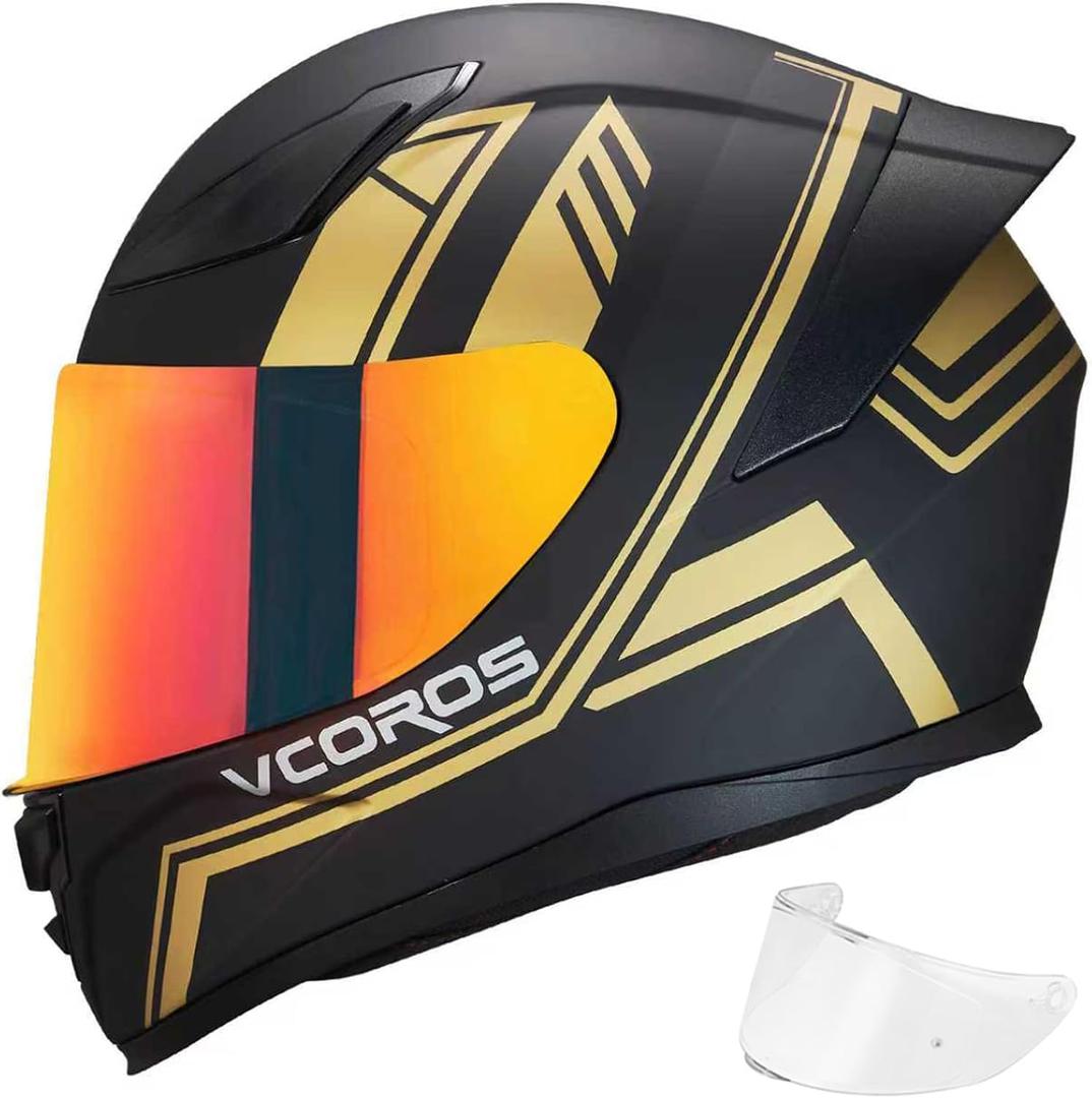VCOROS Motorcycle Full Face Helmet for Unisex-Adults DOT Approved WS-609 Motorbike Street Bike Racing Helmets