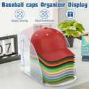 Acrylic Hat Rack for Baseball Cap, Clear Hat Organizer Sturdy Wall Mounted or Desktop Display Hat Storage, Wall Hat Organizer Fit 10 Caps, Hat Holder for Ball Caps & Accessories, for Men Women-1 Pack