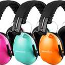 Kids Ear Protection Earmuffs Safety Hearing Protection Headphones Noise Reduction for Autism Sensory Kids Chirldren (Mint & Pink & Orange)