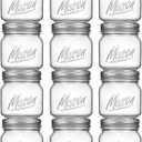 Mason Jars 10oz - 12Pack Glass Jars with Leak Proof & Food Grade Canning Jars for Spices, Dry Food Storage & DIY Crafts, Perfect for Home Cooks, Meal Prep, and Crafting Enthusiasts