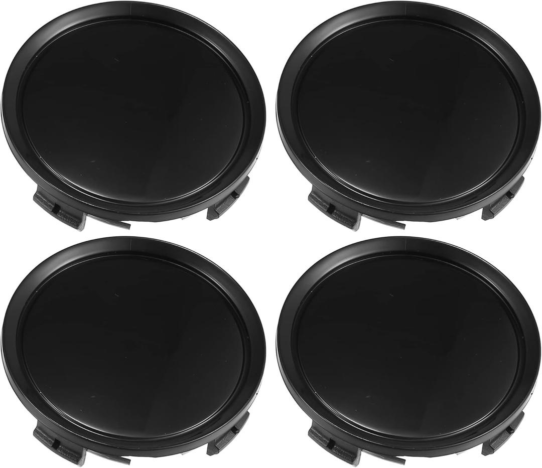 X AUTOHAUX 4pcs Universal 74mm Dia 4 Clips Wheel Tyre Center Hub Caps Cover Hubcap Black for Auto Vehicle