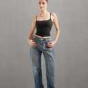 SUUKSESS Women Double Line Square Neck Tank Top Summer Y2K Going Out Basic Cami Shirt, Size Small