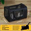 Conlun Cat Carrier Bag,Soft-Sided Pet Carriers for Dogs with 4-Sided Mesh,Airline Approved Cat Transport Carrier for Small&Medium Cats Kitten Puppy Up to 15Lb,Collapsible Cat Travel Carrier-M,Black