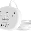 Brazil Power Adapter, Outlet Adapter for Brazil with 3 American Outlets 4 USB Ports (2 USB-C) Total 24W, Type N Plug Adapter and Outlet Converter for USA to Brazil, 5FT