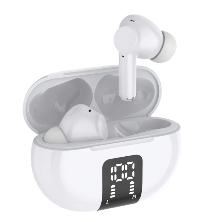 Helix True Wireless Earbuds With Digital Read Out - White