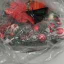 Christmas Wreath Decorations, 20" Christmas Wreaths for Front Door with Red Bow, Christmas Door Wreath with Balls & Berries for Indoor Outdoor Fireplace Wall Window Christmas Decor