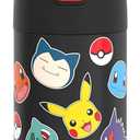 THERMOS FUNTAINER Water Bottle with Straw - 12 Ounce - Kids Stainless Steel Vacuum Insulated Water Bottle with Lid, Pokémon