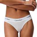 Calvin Klein Women's Modern Cotton Thong-Panty (Large, White)