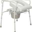 Carex Commode Seat Riser - Toilet Lift Commode Chair For Seniors, Elderly, Handicap - Auto Lifting Toilet Chair, Grey and White