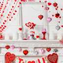 3 x Melisheer 24pcs Valentines Day Heart Ornaments, Classic Red Pink Silver Shaped Hanging Baubles with 2 Sizes, Valentine's Decorations for Tree, Love Decor Outdoor Wedding Party Gift