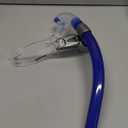 Swim Snorkel for Lap Swimming,Adult Swimmers Snorkeling Gear for Swimming Snorkel Training in Pool and Open Water,Snorkle Center Mount Silicone Mouthpiece One-Way Purge Valve (C-2nd generation-blue)