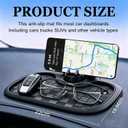 Multifunction Car Dashboard Anti-Slip Mat with 360° Rotating Adjustable Phone Holder, Multi Organizer Pad for Phones, Keys,Black