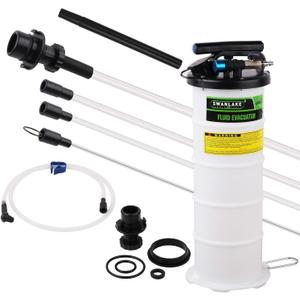 SWANLAKE 6.5 Liter Pneumatic/Manual Fluid Extractor Pump,Oil Changer Vacuum Fluid Extractor,Oil Change & Fluid Change Tool