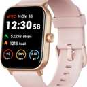 Fitpolo Smart Watch for Women,1.8 Touchscreen, Bluetooth Call, Alexa Built-in,24/7 Heart Rate SpO2 Monitor,Step Counting,Sleep Tracking, IP68 Waterproof Fitness Tracker Watch for Android iPhone (Pink)