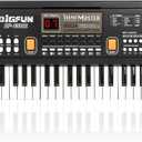 LeeQee Digital Keyboard Piano for Kids & Beginners, 61 Keys Multifunction Electric Piano Keyboard with Microphone, Educational Instrument Musical Toy for 3-12 Years Old Boys Girls (Black)