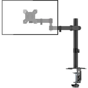Bracwiser Monitor Mount Single Fully Adjustable Arm Fits One Screen 13-32 inch 22lbs for Monitor Computer Screen 13 15 17 19 20 22 23 24 26 27 30 32 inch VESA 75 100 (MD7421) (Black)
