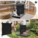 Thyle Dog Crate Divider Panel, Black Thick Dog Kennel Divider with Ties, Puppy Accessories for Puppy Training(2 Pcs,28.5 x 27 Inches for 42" Crate)