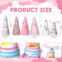 Giegxin 6 Pcs Valentine's Day Cone Tree Table Decorations, 3 Size Mini Tabletop Trees Conversation Heart Style Colorful Love Yarn Decorations for Table Holiday Party Wedding Home Decor Gift for Her