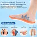 4D Cloud Insoles for Men Women, Memory Foam Boot Insoles, Comfortable and Breathable Massage Cushion Shoe Inserts with Arch Support, Trim to Fit All Shoe Types(1Pair-Orange, Men 8-9/Women 10-11)