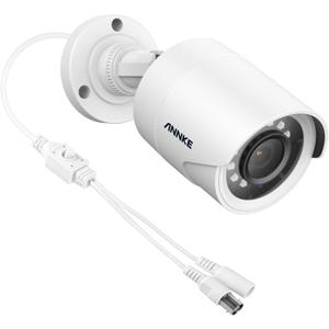 ANNKE 1080p Security Camera 4-in-1 CCTV Bullet Wired Cam, AHD/TVI/CVI/CVBS, Analog Surveillance Video AddOn Cams for Indoor/Outdoor Use, 100ft Clear Night Vision (Power Adapter Not Included) (White)