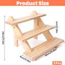 2 Pcs 3 Tier Wooden Display Stand, Tiered Earring Display Stand for Photos, Cards, Jewelry, Accessories, Cupcake Stands for Supplier, Retail, Outdoor Stalls, Home
