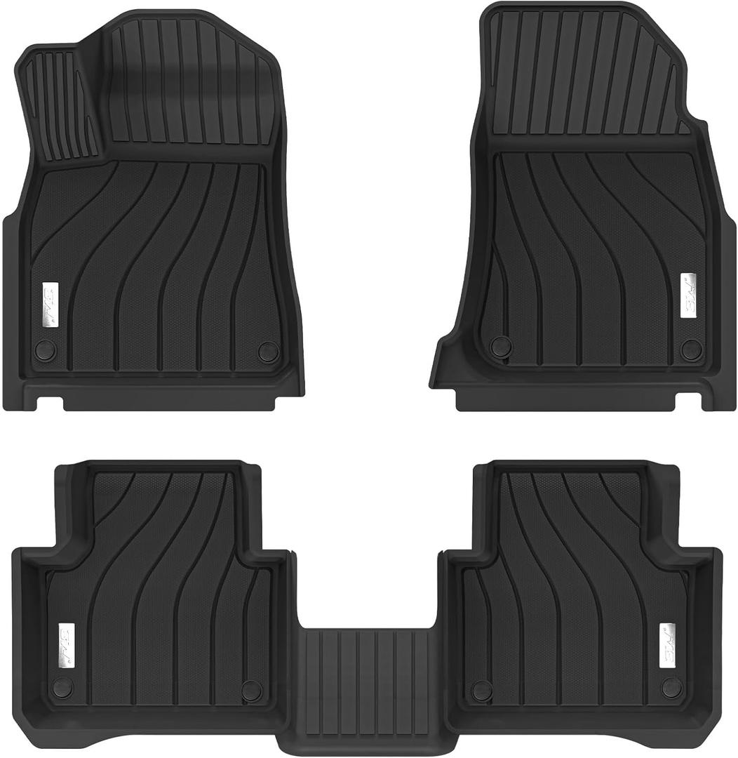 3W Floor Mats Fit Porsche Cayenne 2019-2025 2026 (5 PCS), TPE All Weather Custom Fit Floor Liner for Porsche Cayenne 1st and 2nd Row 5 PCS Car Mats, Black