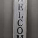 Outdoor Welcome Sign for Front Porch Standing 45"9" Tall Vertical Wood Frame Front Door Long Leaner farmhouse Outside Rustic Large Welcome Signs Vintage Home Decorations (White)