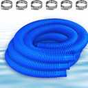 1-1/4-Inch Replacement Pool Hoses for Intex Coleman Bestways Above Ground Pools,1.25" Diameter Pool Hose Compatible with Intex Pump Models #607/#637 (Blue- 3 Pack)