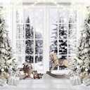White Christmas Backdrops for Photography Christmas Background Winter Backdrop Cartel De Navidad para Fotos 8X6FT F107