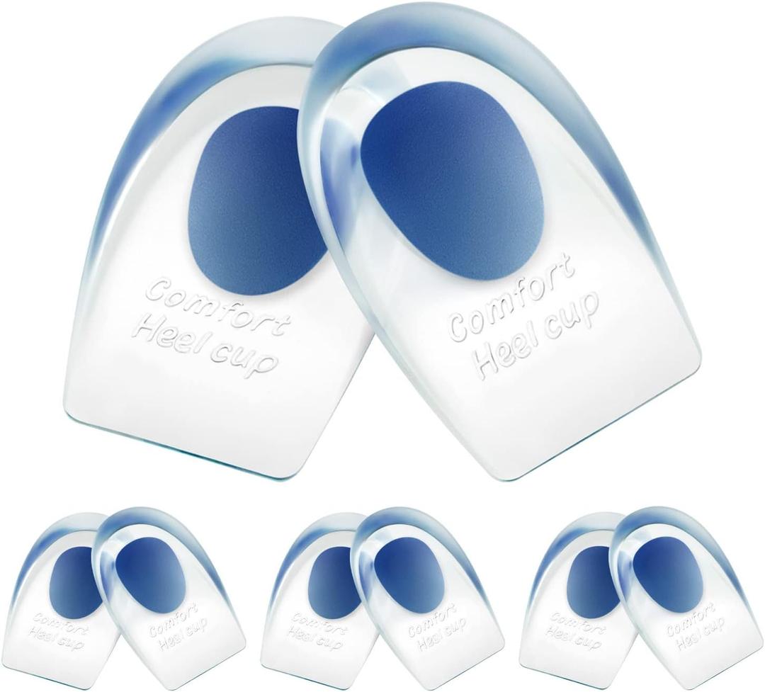 Heel Cups for Achilles Tendonitis & Plantar Fasciitis - 6 Pack Gel Shoe Inserts for Heel Pain Relief, Arch Support, for Women & Men (Size L (Men 10-14.5, Women 11.5-13)) Heel Cups for Achilles Tendonitis & Plantar Fasciitis - 6 Pack Gel Shoe Inserts for Heel Pain Relief, Arch Support, for Women & Men (Size L (Men 10-14.5, Women 11.5-13))