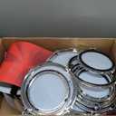 Toddlers Drum Set for Kids 1-3 3-5 with Stool Toys, Higher Bracket of Musical Drum Toys for Toddlers, Red Drumset for Girls Boys 2-4 4-6 Years